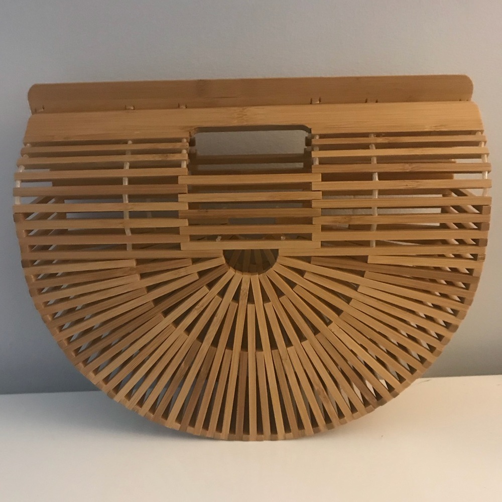 Bamboo handmade purse! Perfect size:11" x 8" x 3"